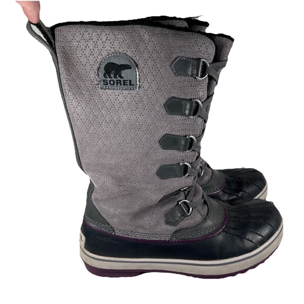 Sorel Tivoli Waterproof Calf High Lace Up Snow Boots Women's Size 9 - Picture 1 of 7